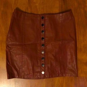 Free People Modern Femme Vegan Leather Mini Skirt